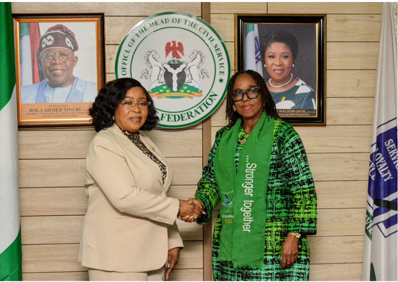  Head of the Civil Service of the Federation, Mrs. Didi Esther Walson-Jack @Unknown user, OON, mni, today, received the President and Convener of the Network of Female Professionals Working in the WASH Sector 